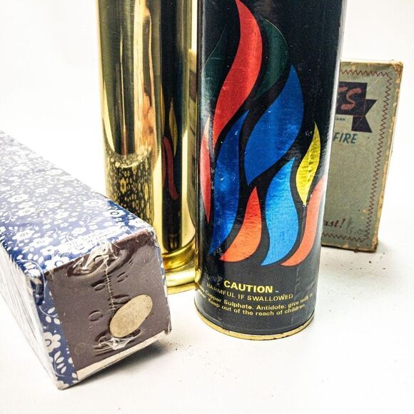 Pyromaniac Bundle: NIB Extra-Long Hearth Matches, Brass Match Holder, - Picture 9 of 10